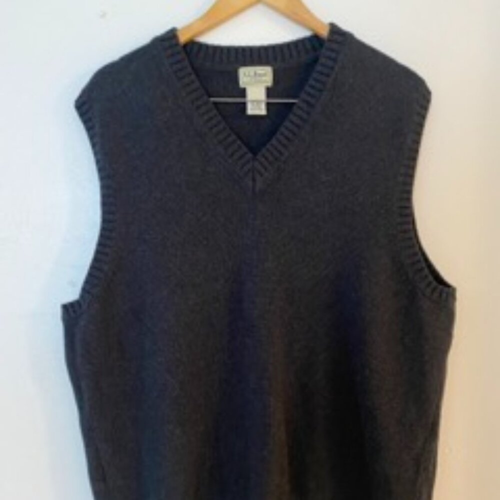 Vintage LL Bean Sweater Vest Black Men's XL